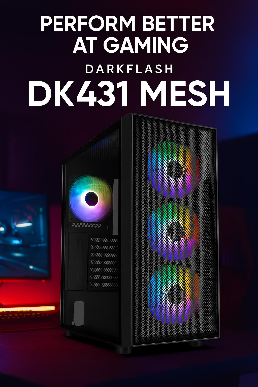کیس کامپیوتر گیمینگ دارک فلش مدل DK431 Mesh