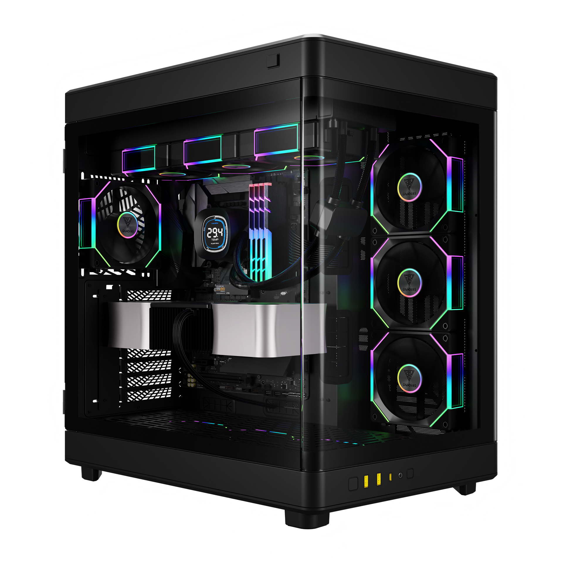 کیس کامپیوتر گیم دیاس مدل NESO P1 PRO B