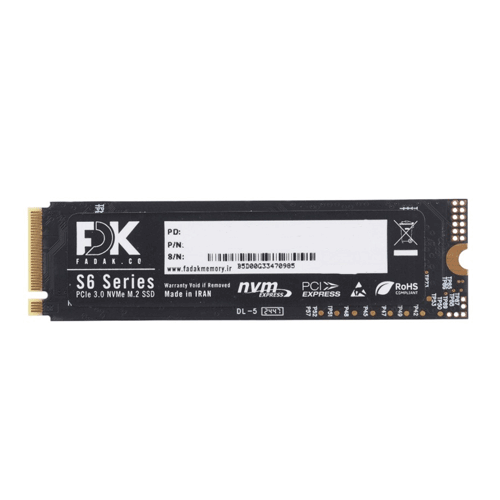 اس اس دی اینترنال فدک مدل S6 NVME M.2 ظرفیت 256 گیگابایت