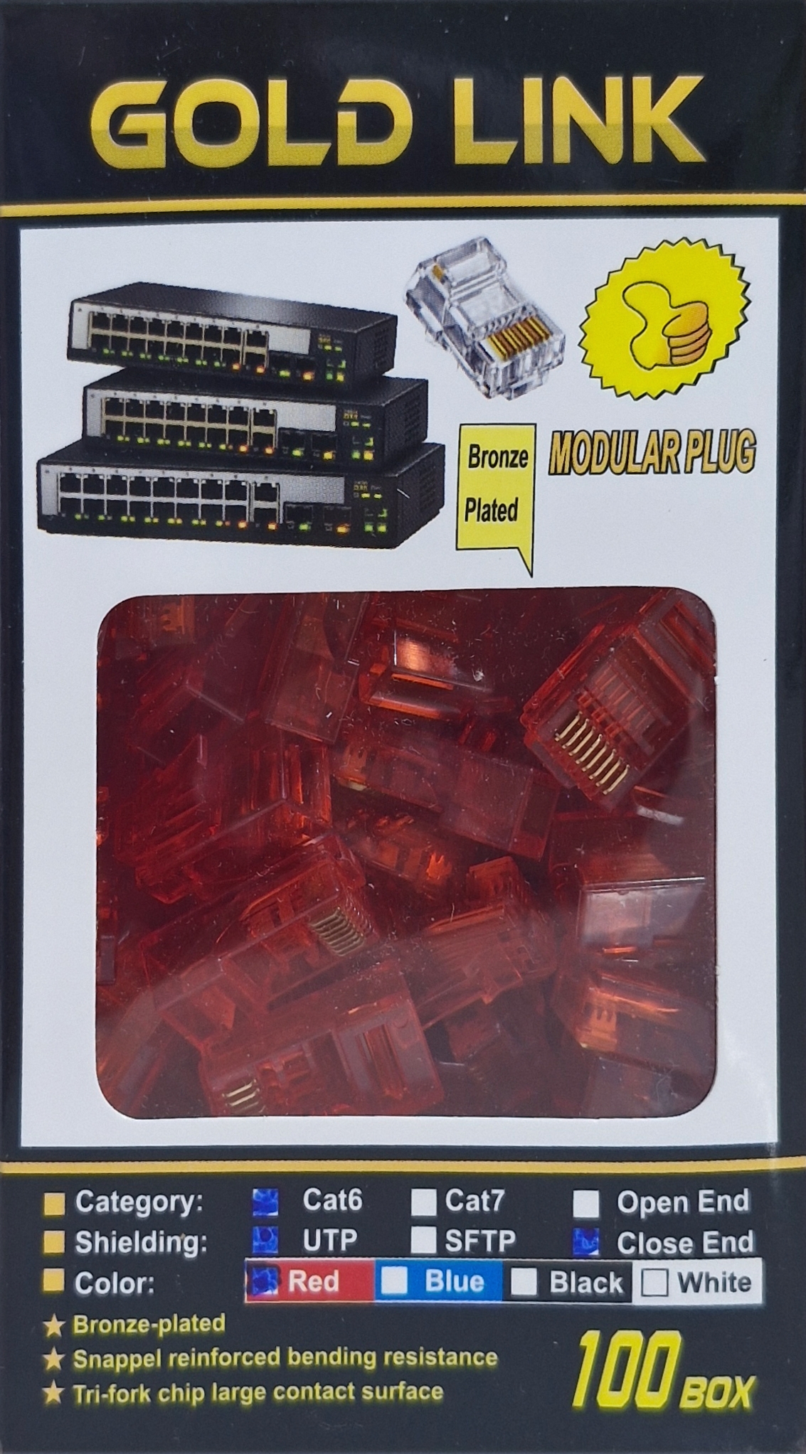 سوکت شبکه گلد لینک CAT6 UTP CLOSE END