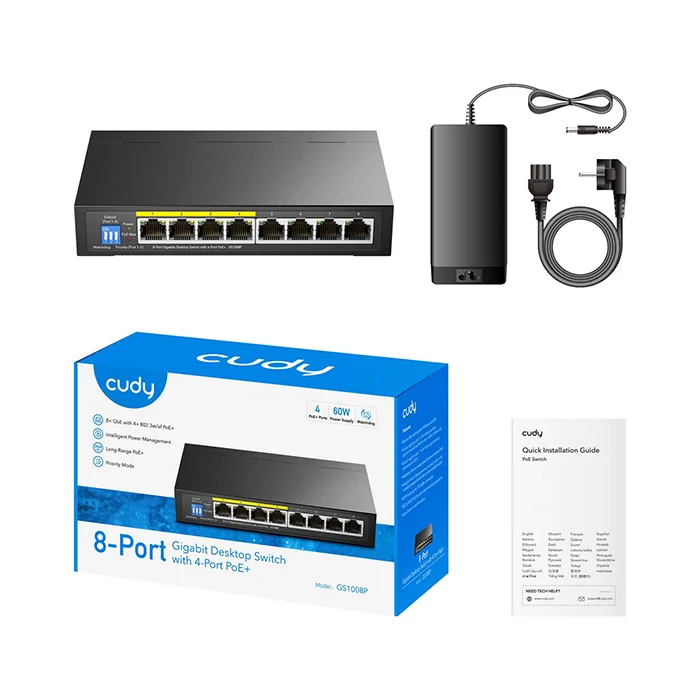 سوئیچ 8 پورت گیگابیتی و دسکتاپ کودی مدل GS1008P