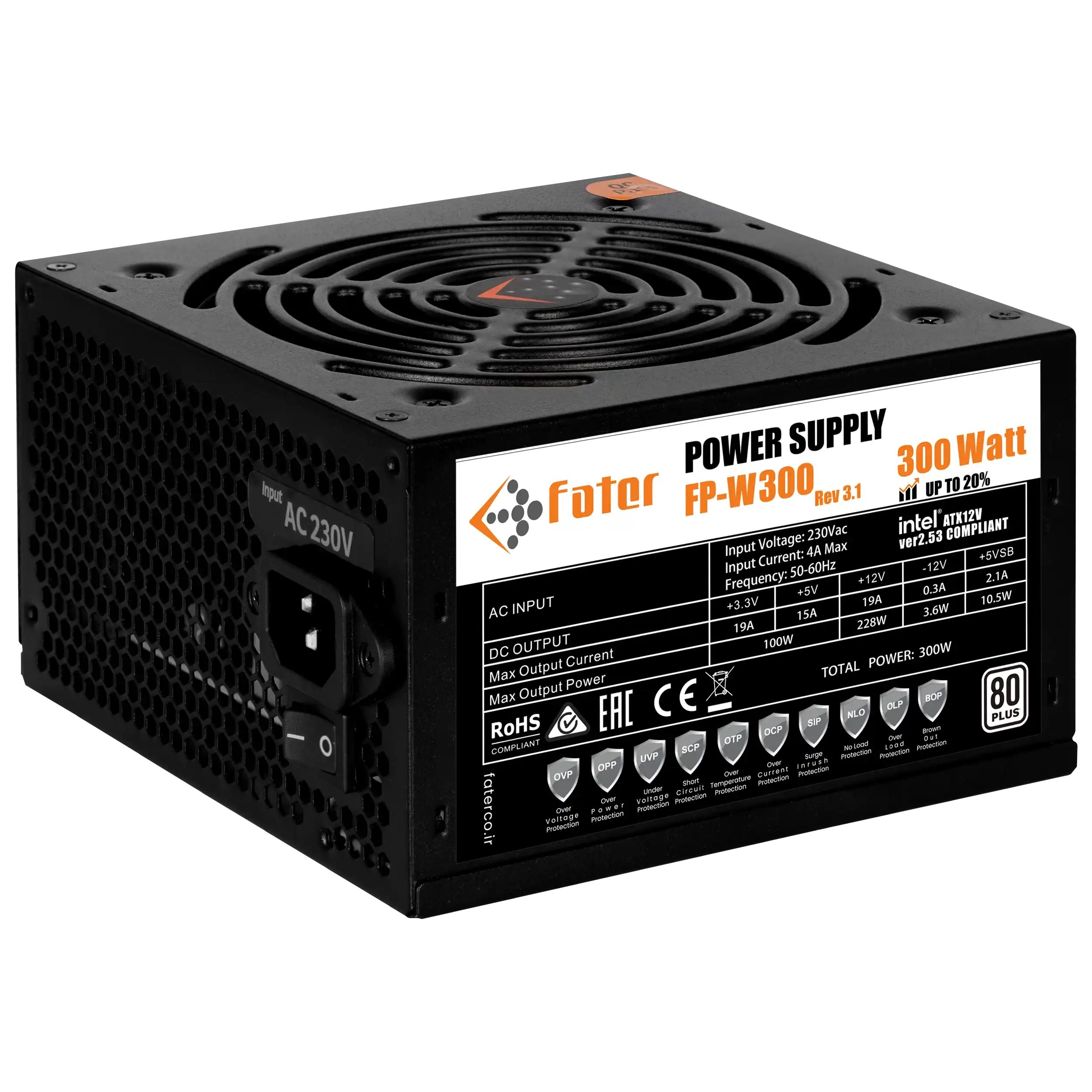 پاور کامپیوتر 300 وات فاطر مدل FP-W300 80Plus