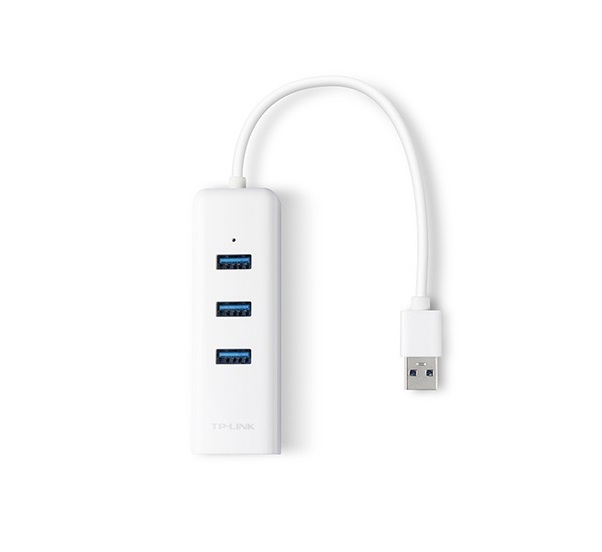هاب USB 3.0 سه پورت و مبدل شبکه تی پی لینک مدل UE330